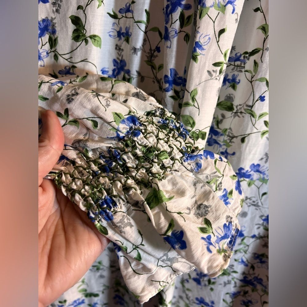 Zara Cottgaecore Long Sleeve Maxi Dress floral summer feminine loose fit beach - Picture 3 of 14